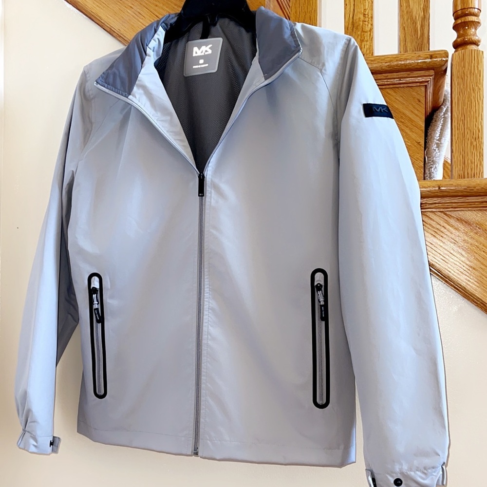 MICHAEL KORS Men’s Shell Jacket Size Medium Gray Slate MC26830 NWT AUTHENTIC NEW - Picture 7 of 9
